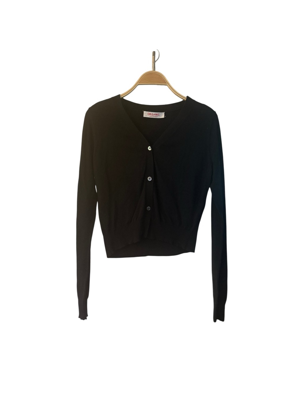 Organic Basics Black Button-Front Slim Cardigan